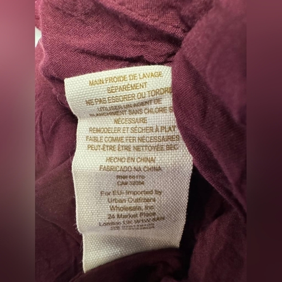 Free People EUC Burgundy Skater Dress Lace Daisy Overlay Mini Size 4 - Picture 12 of 12